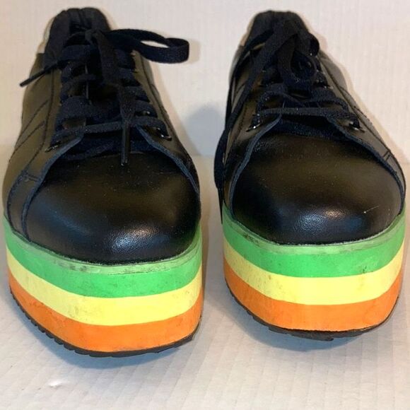 VERY VOLATILE Los Angeles Rainbow Platform Retro Y2K 80s Sneakers Womens Size 10 - Picture 5 of 14
